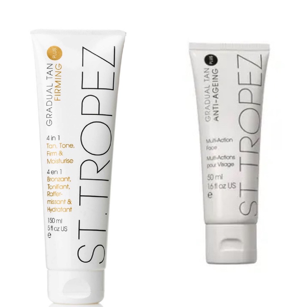 NEW Set of 2 St Tropez Gradual Tan Firming Plus and Anti Ageing MultiFace tanner